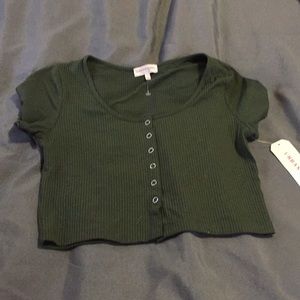 Green Urban Girl crop top